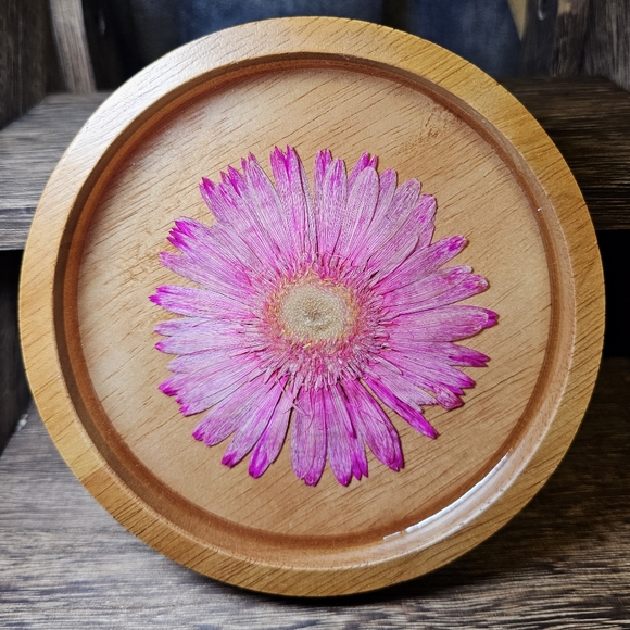 Hand Crafted Other - NEW Handmade Teak Wood & Resin Trinket Tray